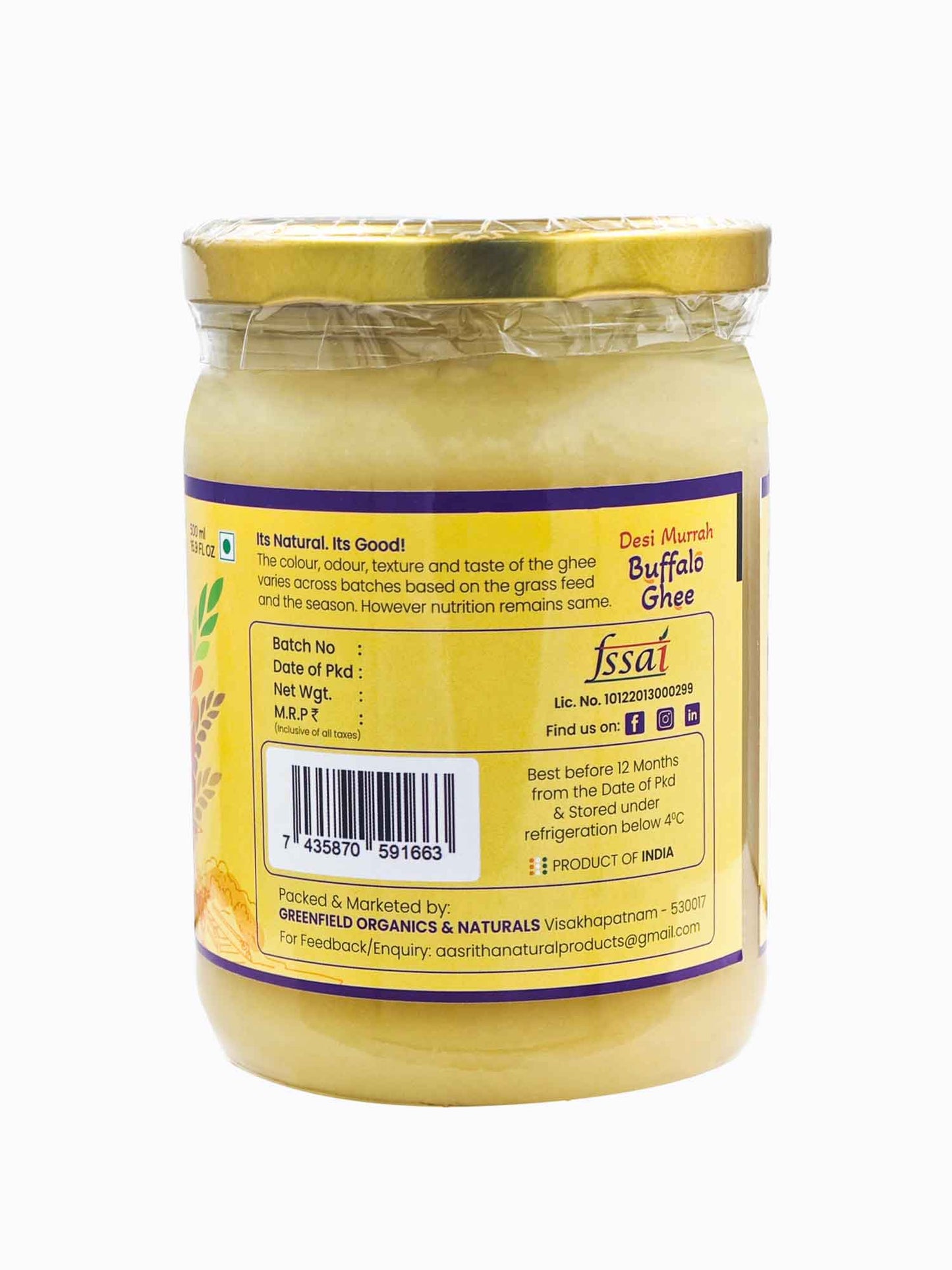 Pure Buffalo Ghee (Murrah Bread)