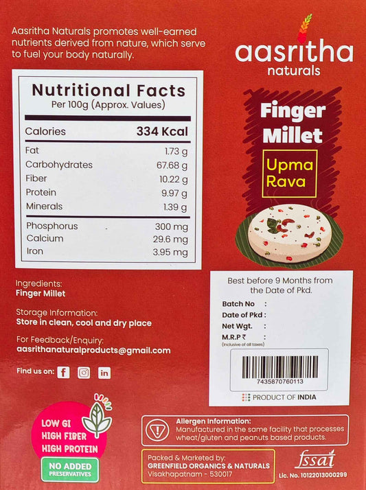 Finger Millet Upma Rava (Korralu)