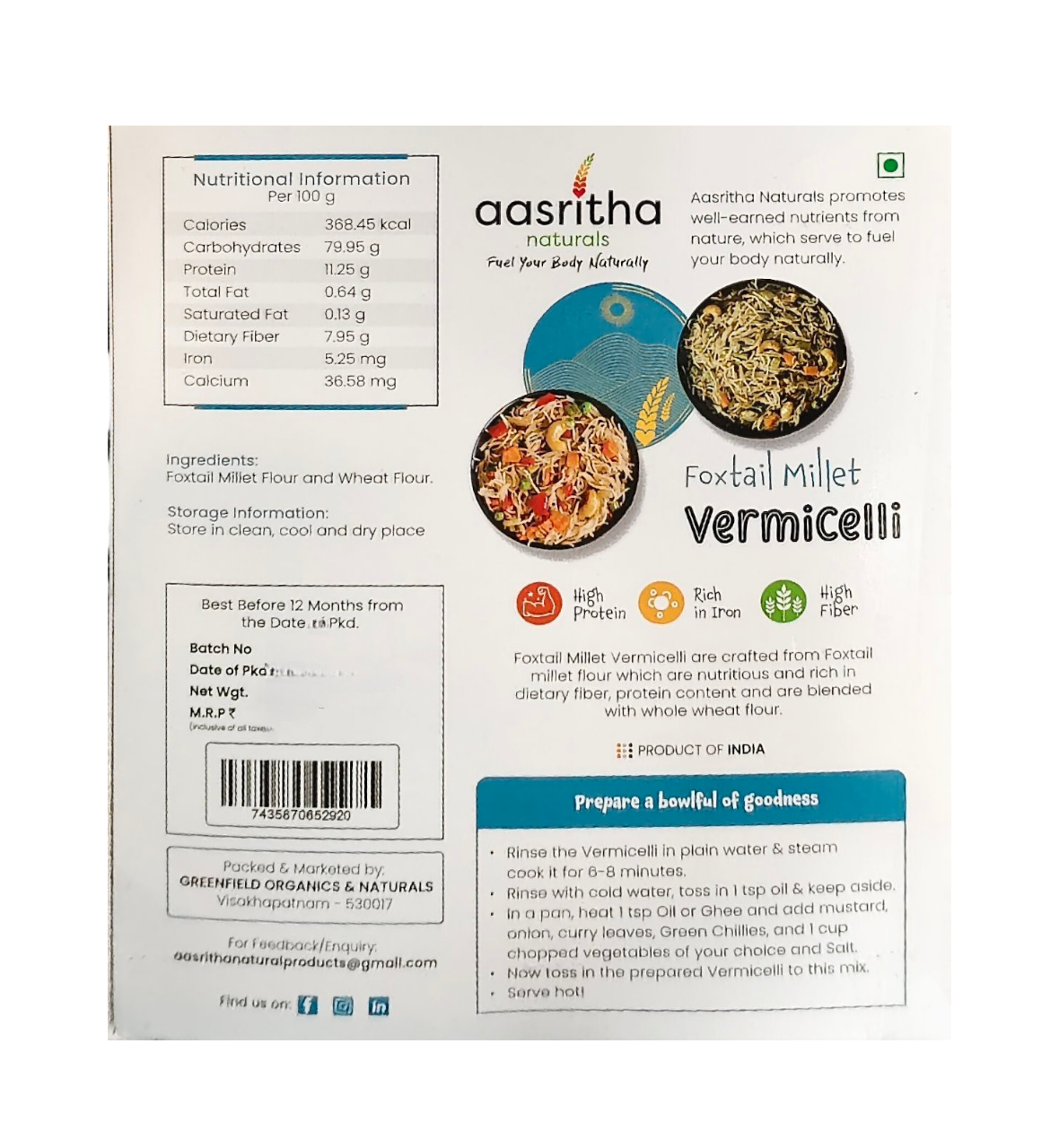 Foxtail Millet Vermicelli