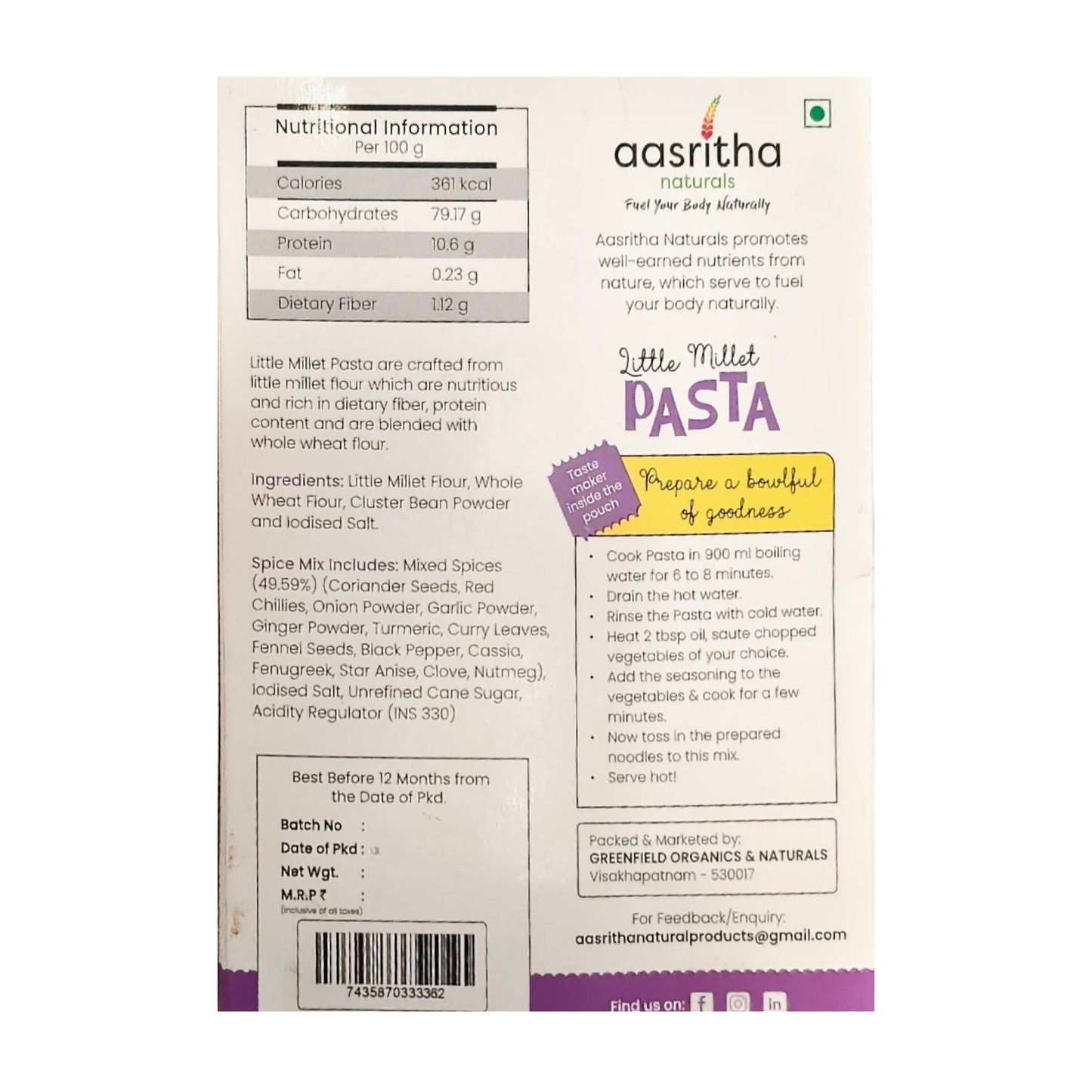 Little Millet Pasta