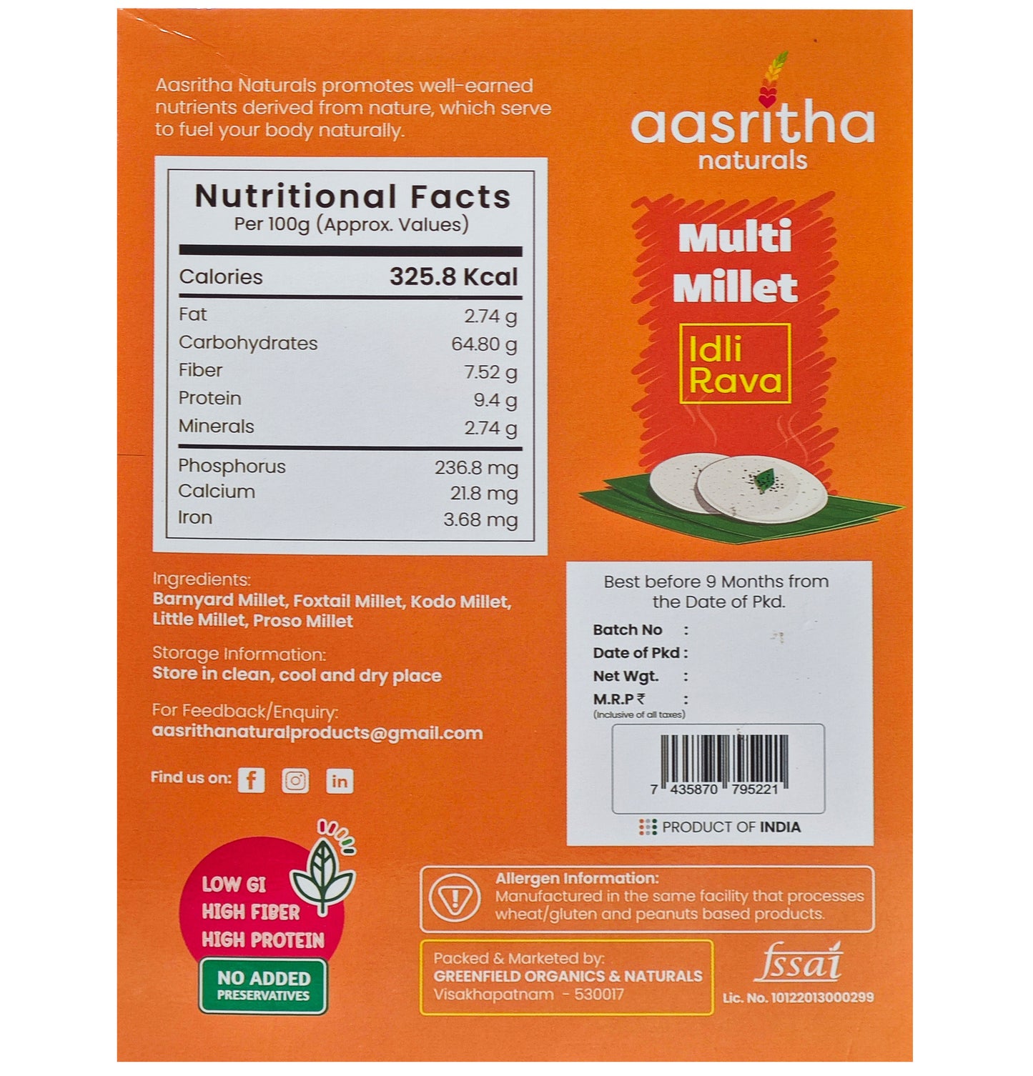 Multi Millet Idly Rava