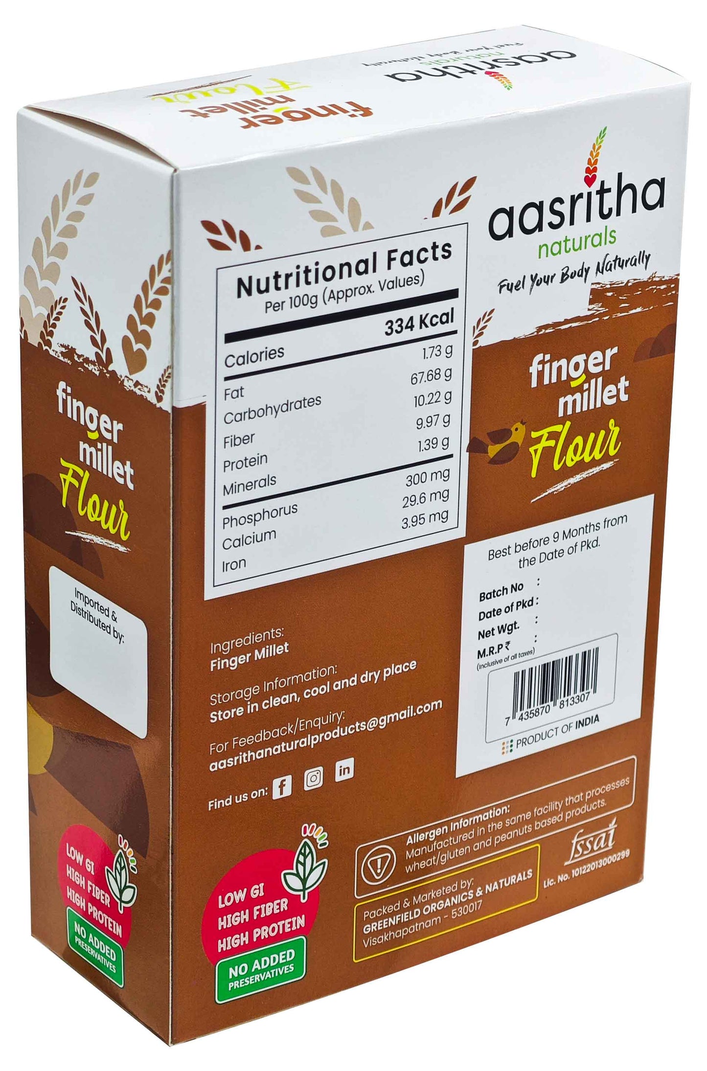 Finger Millet Flour (Ragulu) 500 g