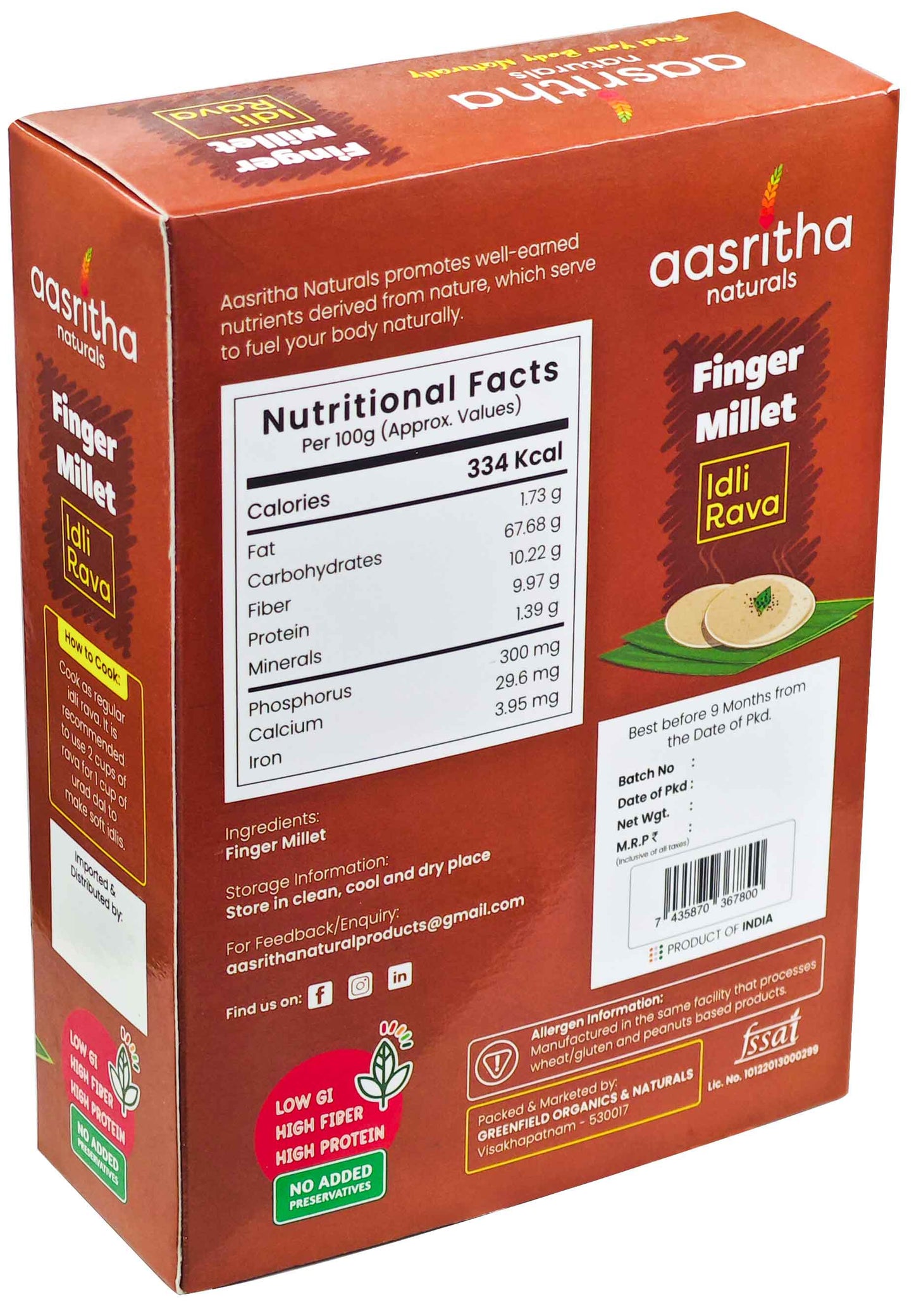 Finger Millet Idly Rava (Ragulu)