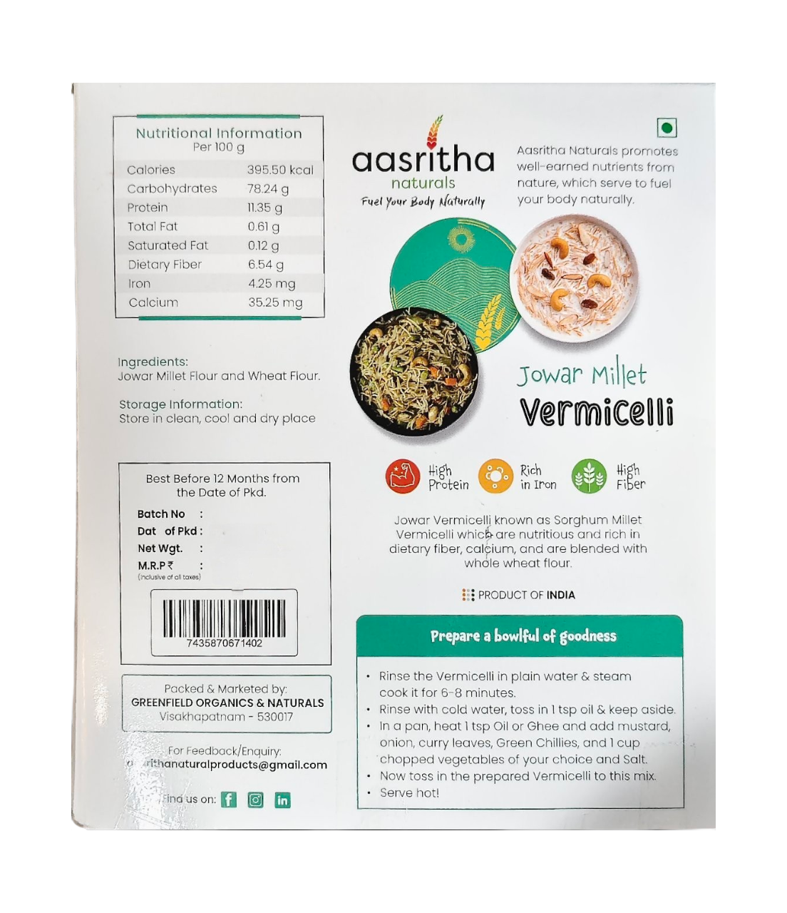 Jowar Millet Vermicelli
