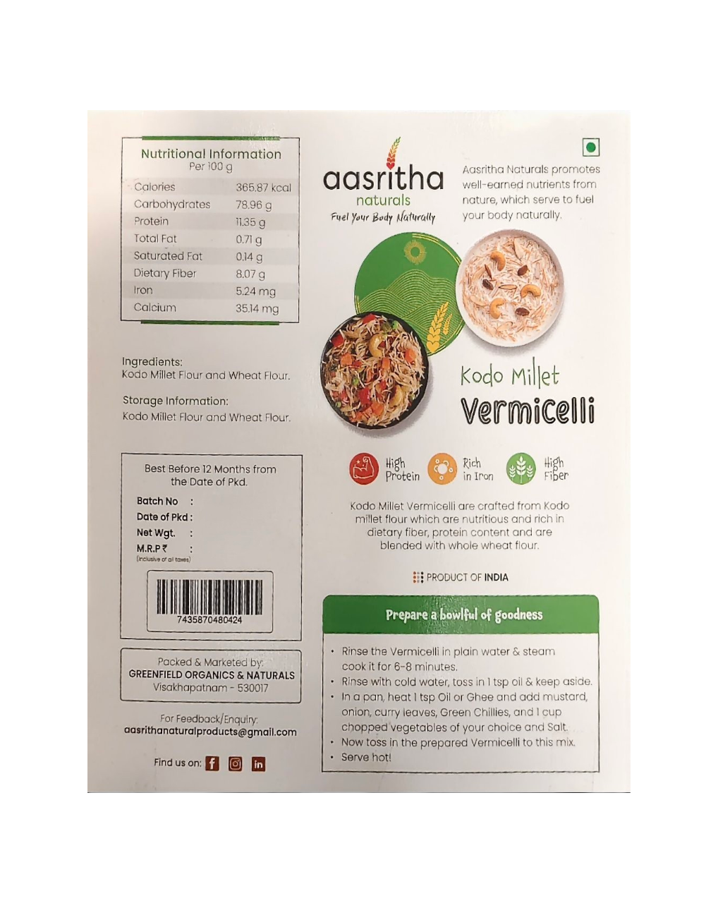 Kodo Millet Vermicelli