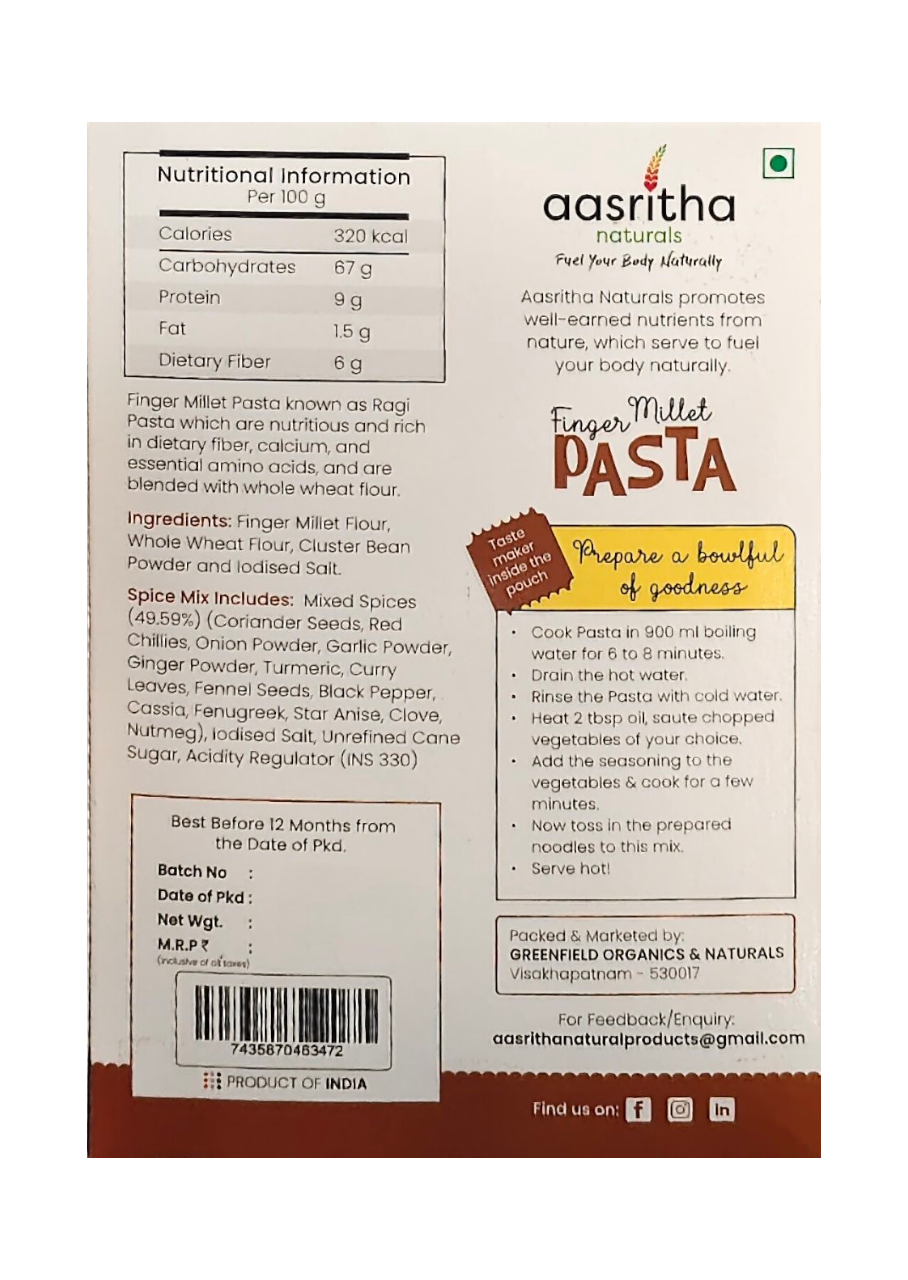 Finger Millet Pasta