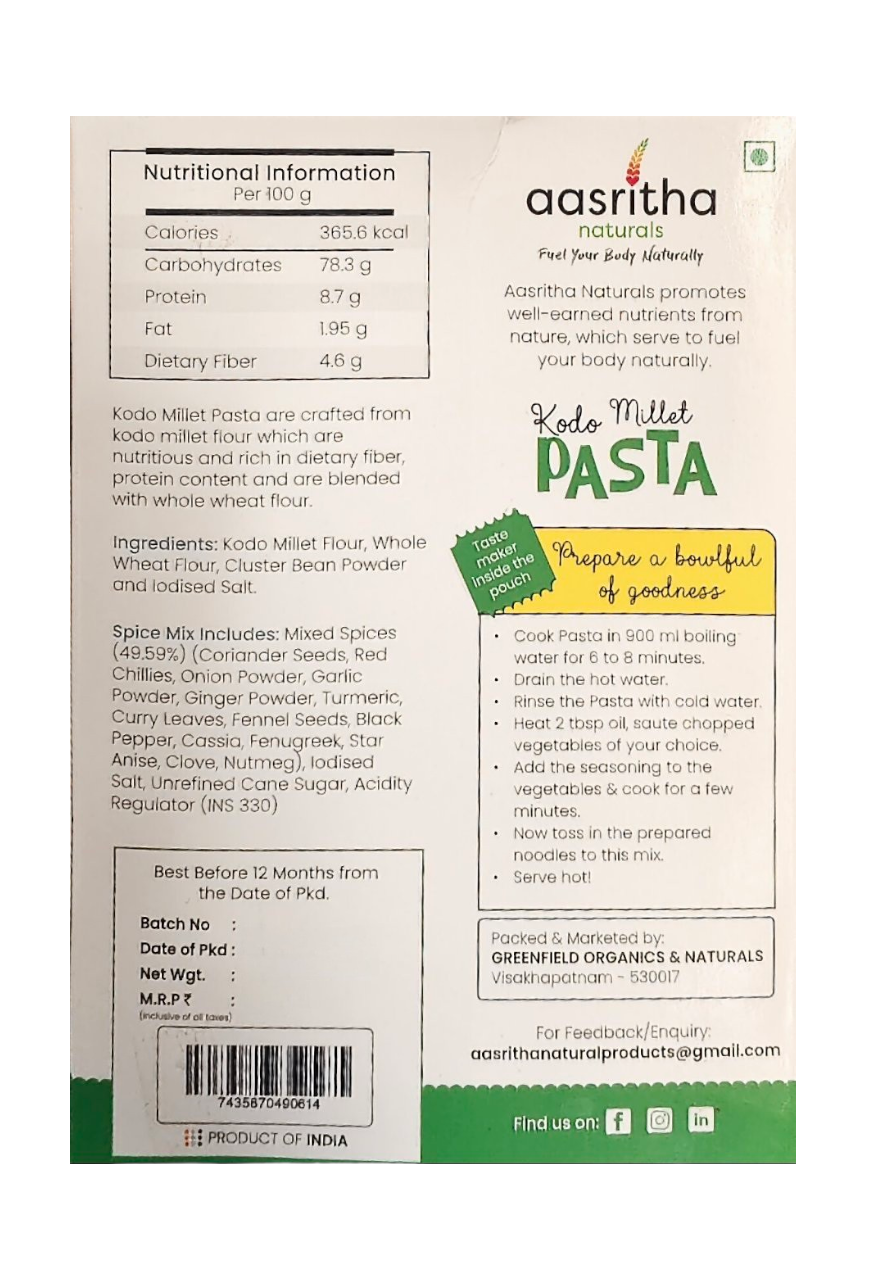 Kodo Millet Pasta