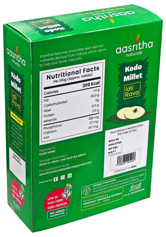 Kodo Millet Idly Rava (Arikelu)