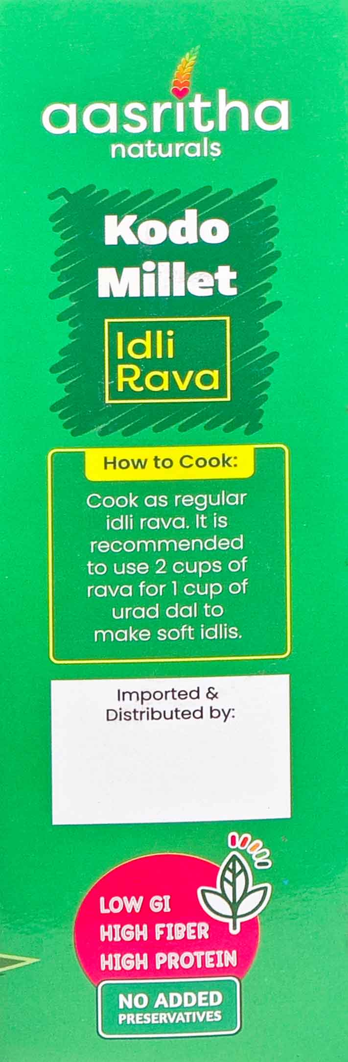 Kodo Millet Idly Rava (Arikelu)