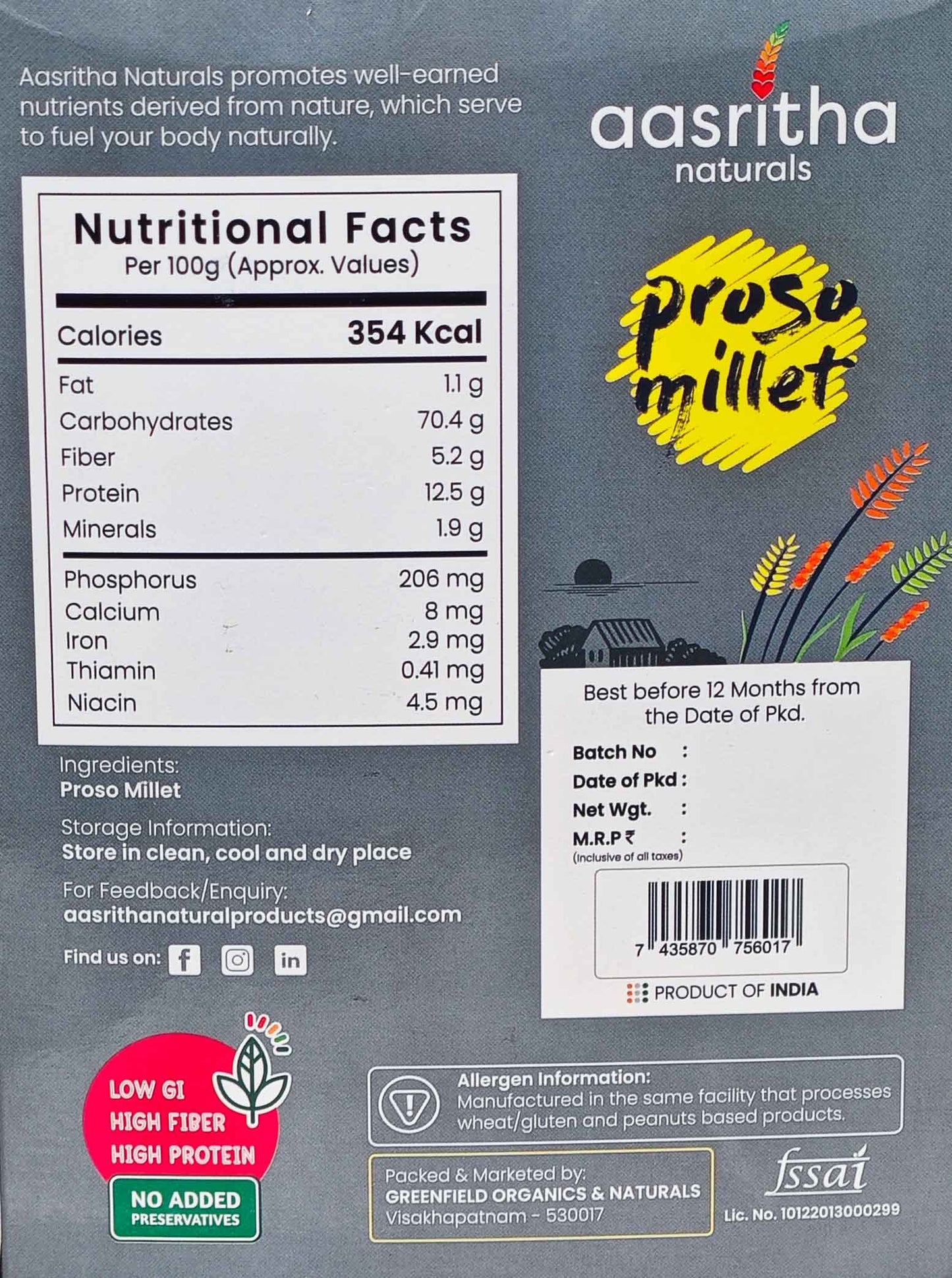 Proso Millet (Varigalu)